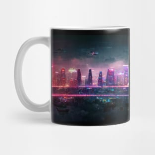 System - Cyberpunk Cityscape Skyline Mug